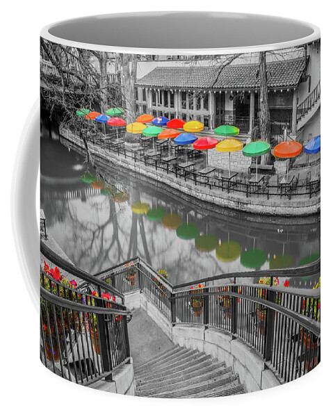River Walk Coffee Mug featuring the photograph Casa Rio River Walk in Selective Color by Michael Tidwell
