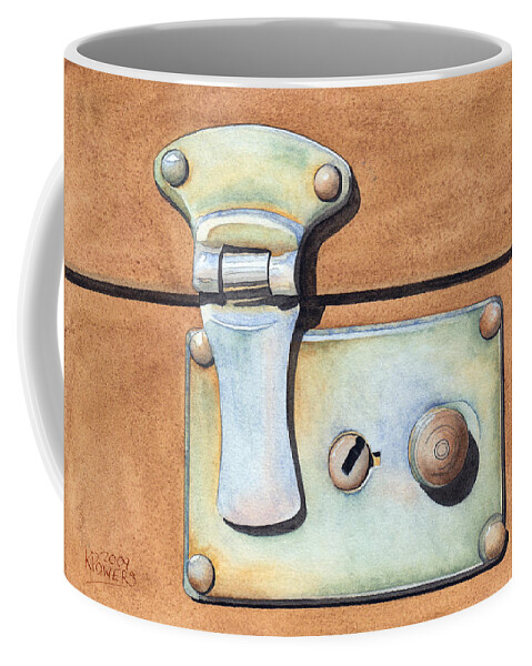 Case Coffee Mug featuring the painting Case Latch by Ken Powers
