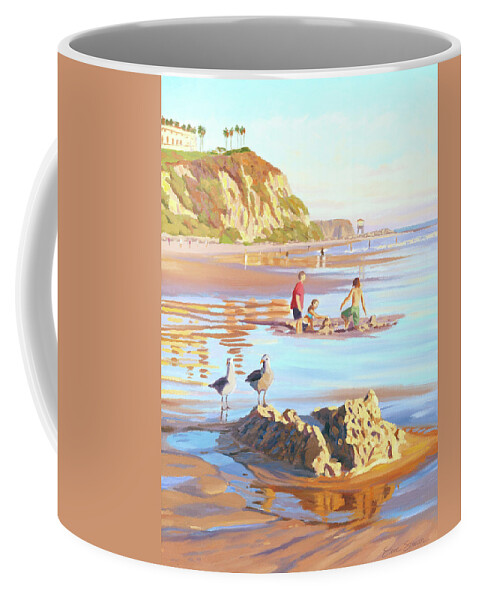 Seagulls Coffee Mug featuring the painting Castle Raiders by Steve Simon