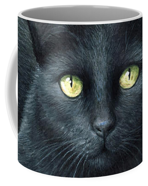 Cat Coffee Mug featuring the painting Cat 621 by Lucie Dumas