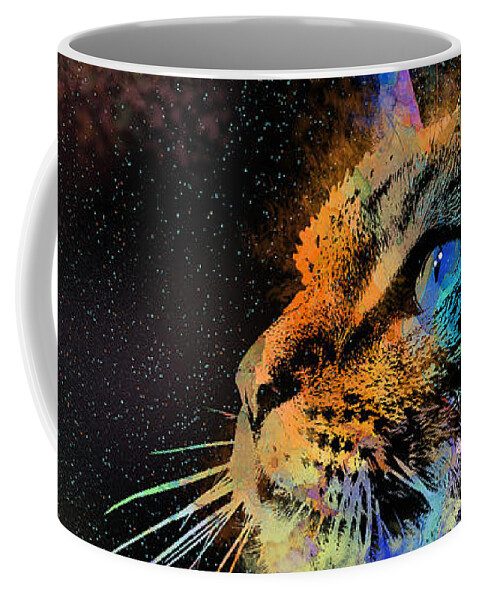 Digital Coffee Mug featuring the digital art Cat 624 by Lucie Dumas