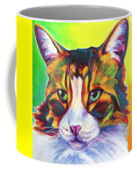 Pet Portrait Coffee Mug featuring the painting Cat - Tabby by Dawg Painter