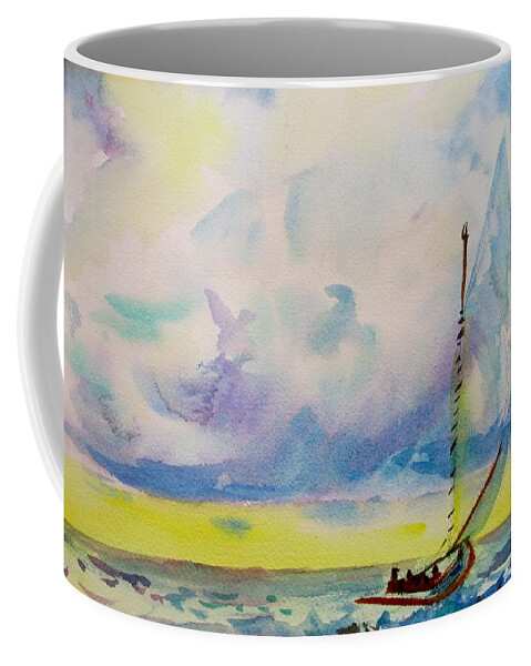Catboat Coffee Mug featuring the painting Catboat by Linda Emerson