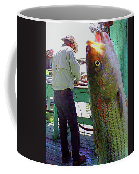 Fishing Stories Coffee Mug featuring the digital art Catch'n Not Fish'n by Joseph Coulombe