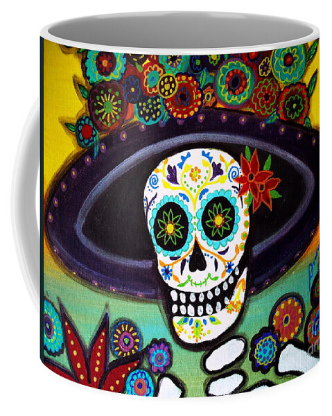 Day Of The Dead Coffee Mug featuring the painting Catrina by Pristine Cartera Turkus