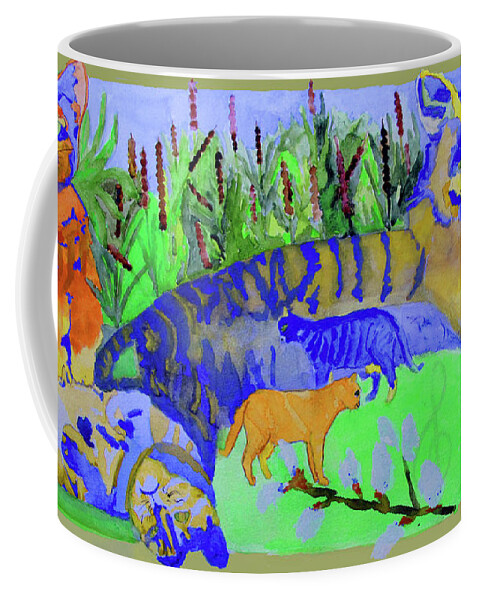 Cats Coffee Mug featuring the painting Cats and a Fiddle by Sandy McIntire