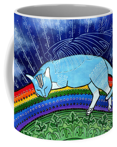 Cat Coffee Mug featuring the painting Cats Sleep Anywhere by Dora Hathazi Mendes