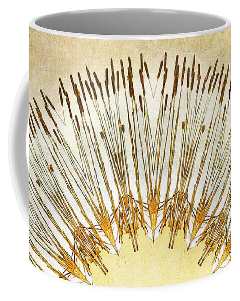 Cattail Abstract Coffee Mug featuring the photograph Cattail Mandala - by Julie Weber