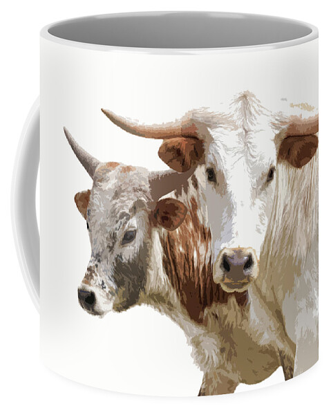 Cattle Coffee Mug featuring the photograph Cattle Steers II by Athena Mckinzie