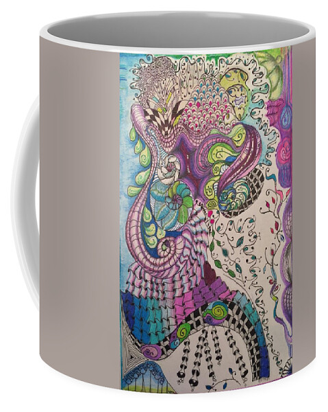 Patterns Coffee Mug featuring the drawing Caught in a Net by Suzanne Udell Levinger