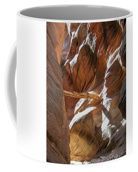 Utah Coffee Mug featuring the photograph Caught in a slot by Gaelyn Olmsted