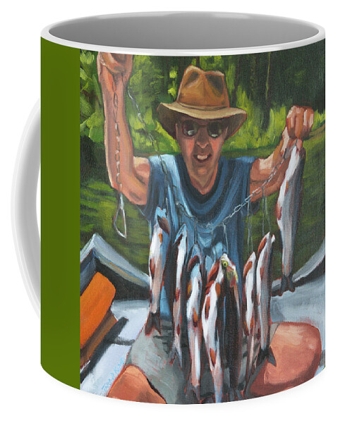 Eugene Coffee Mug featuring the painting Caught the Limit by Tara D Kemp