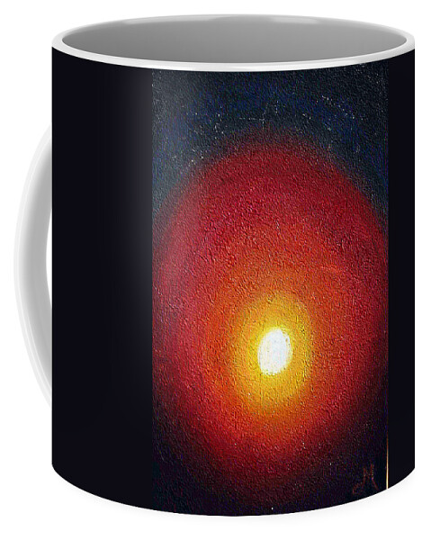 Abstract Coffee Mug featuring the painting Caution by Dragica Micki Fortuna