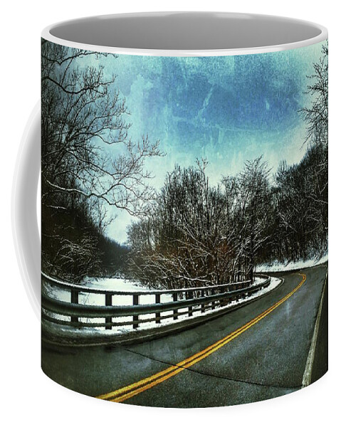Road Coffee Mug featuring the photograph Caution Two by Al Harden