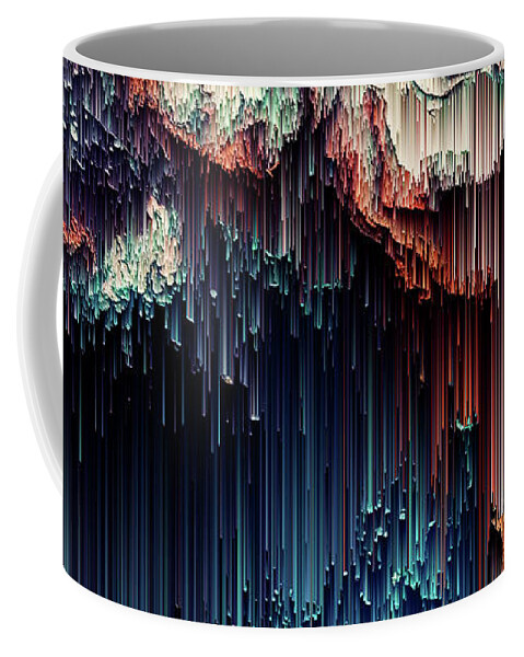 Trippy Coffee Mug featuring the digital art Cave of Wonders - Pixel Art by Jennifer Walsh