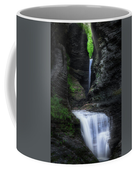 Watkins Glen Coffee Mug featuring the photograph Cavern Cascade by Bill Wakeley