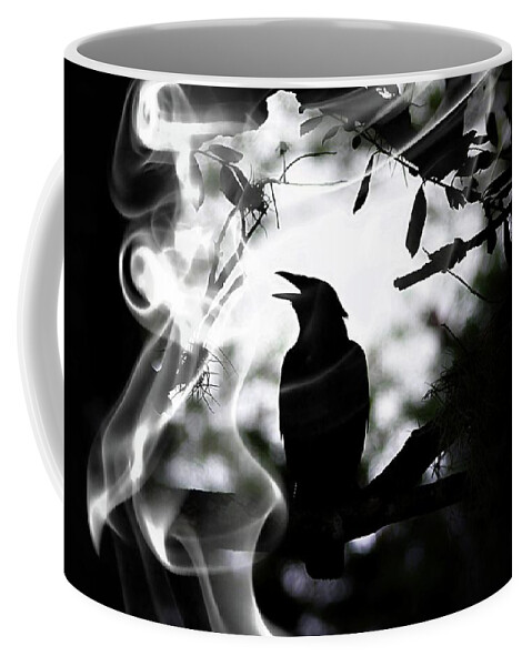 Crow Coffee Mug featuring the photograph Caw by Stoney Lawrentz