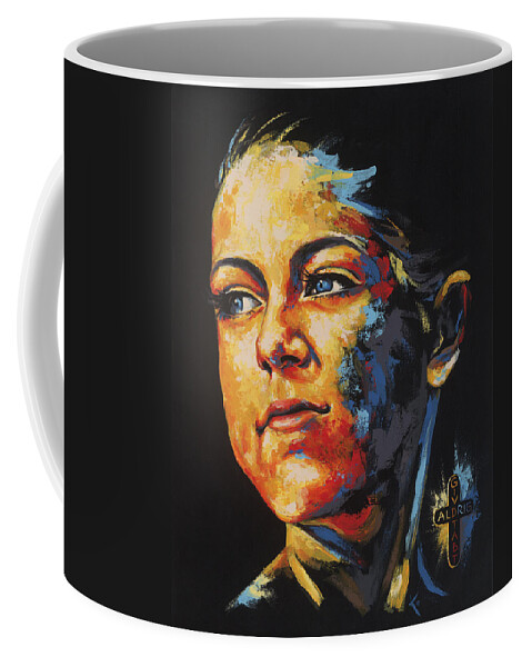 Portrait Coffee Mug featuring the painting Cecilie by Konni Jensen
