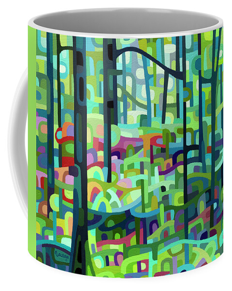 Green Forest Coffee Mug featuring the painting Celdaon Morning by Mandy Budan