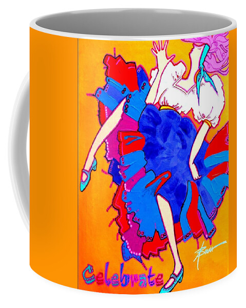 Celebration Coffee Mug featuring the painting Celebrate by Adele Bower