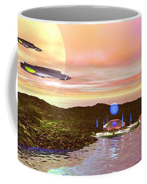 Space Art Coffee Mug featuring the painting Celeron 3 by Corey Ford