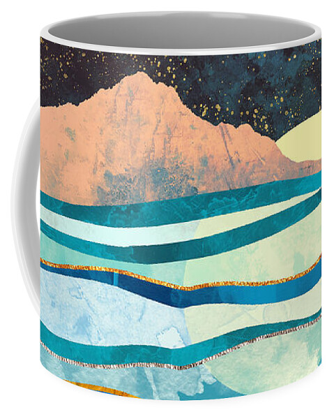 Celestial Coffee Mug featuring the digital art Celestial Sea by Spacefrog Designs