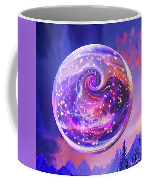 Celestial Coffee Mug featuring the digital art Celestial Snow Globe by Robin Moline