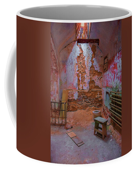 Eastern State Penitentiary Coffee Mug featuring the photograph Cell And Glow by Tom Singleton