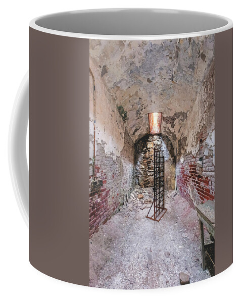 Eastern State Penitentiary Coffee Mug featuring the photograph Cell With Bed by Tom Singleton