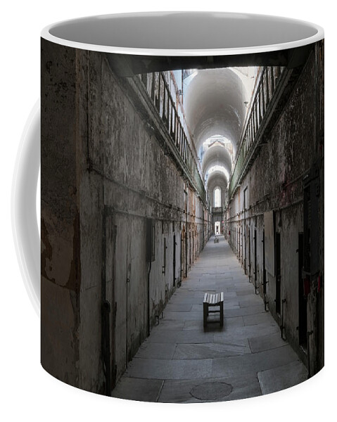 Eastern State Penitentiary Coffee Mug featuring the photograph Cellblock 7 by Tom Singleton