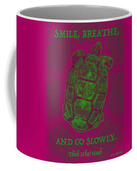 Tortoise Coffee Mug featuring the digital art Celtic Tortoise by Celtic Artist Angela Dawn MacKay