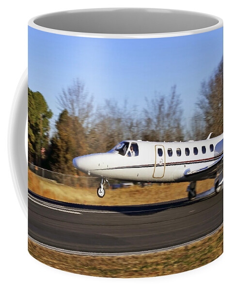 Cessna Coffee Mug featuring the photograph Cessna Citation Touchdown by Jason Politte