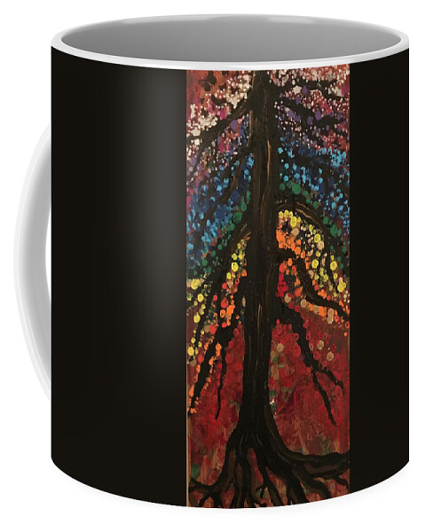Landscape Coffee Mug featuring the painting Chakra tree by Christine Paris