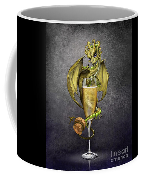 Dragon Coffee Mug featuring the digital art Champagne Dragon by Stanley Morrison