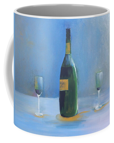  Blue Coffee Mug featuring the painting Champagne For Two by Lisa Kaiser