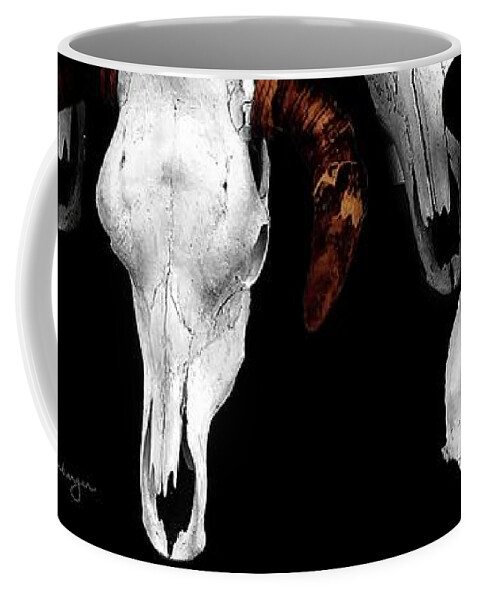Animal Skulls Coffee Mug featuring the digital art Channeling Georgia by Looking Glass Images