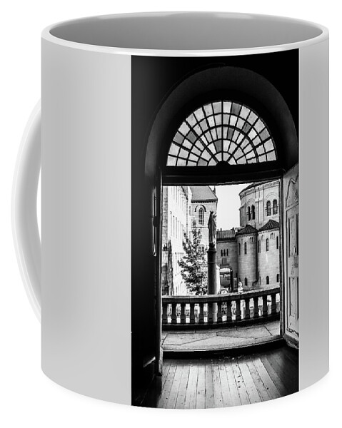 Chapel Coffee Mug featuring the photograph Chapel Door by Rebekah Zivicki