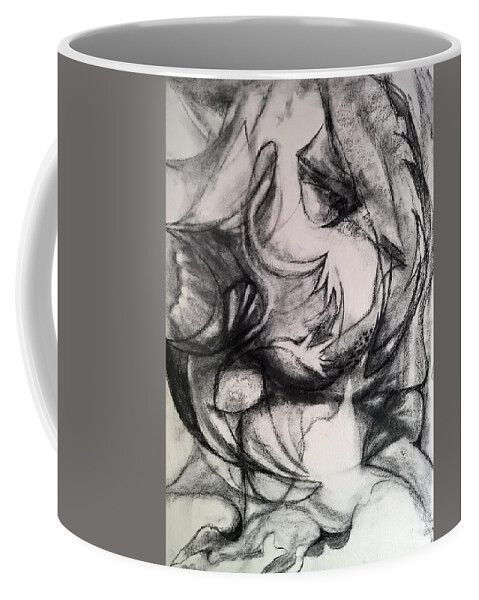 Charcoal Coffee Mug featuring the drawing Charcoal Study by Nicolas Bouteneff