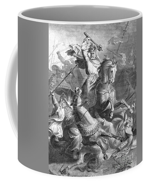 History Coffee Mug featuring the photograph Charles Martel, Battle Of Tours, 732 by Photo Researchers