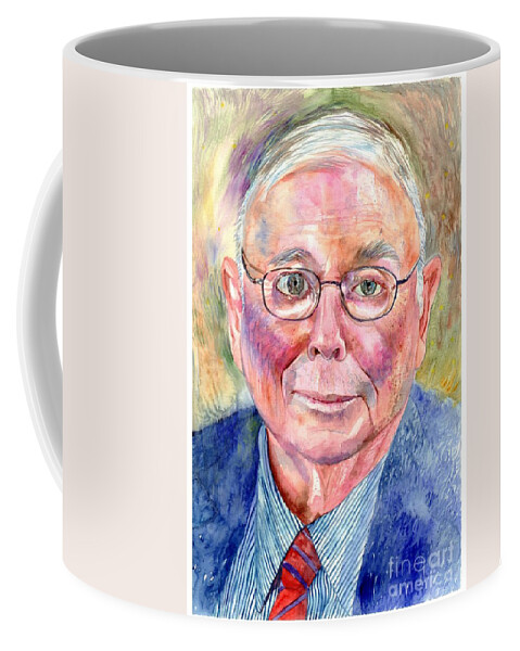 Charlie Coffee Mug featuring the painting Charlie Munger painting by Suzann Sines