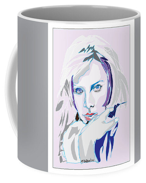 Charlize Theron Coffee Mug featuring the digital art Charlize Theron by Dan McGibbon