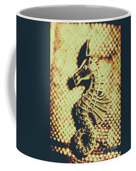 Seahorse Coffee Mug featuring the photograph Charming vintage seahorse by Jorgo Photography