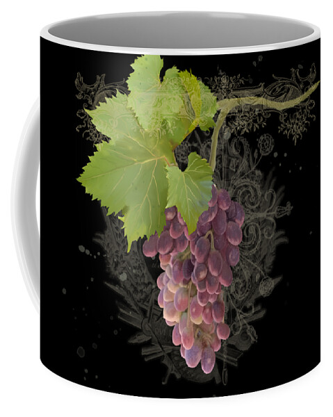 Pinot Noir Coffee Mug featuring the tapestry - textile Chateau Pinot Noir Vineyards - Vintage Style by Audrey Jeanne Roberts