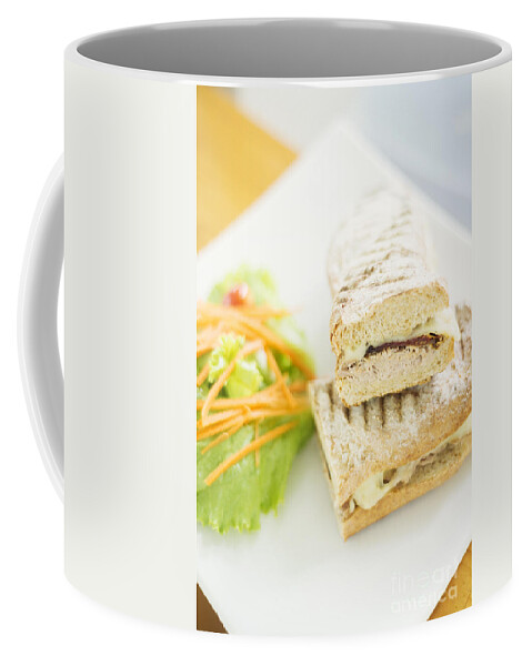 Baguette Coffee Mug featuring the photograph Cheese Tuna And Sundried Tomato Toasted Baguette by JM Travel Photography