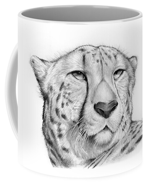 Cheetah Coffee Mug featuring the drawing Cheetah by Greg Joens
