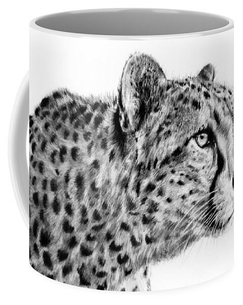 Cheetah Coffee Mug featuring the drawing Cheetah by Lachri
