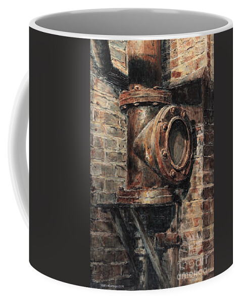 Chelsea Coffee Mug featuring the painting Chelsea Market Pipe by Joey Agbayani