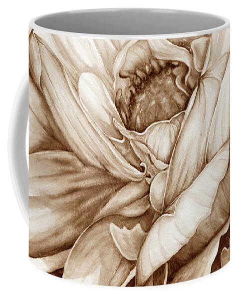 Neutral Dahlia Coffee Mug featuring the digital art Chelsea's Bouquet 2 - Neutral by Lori Taylor