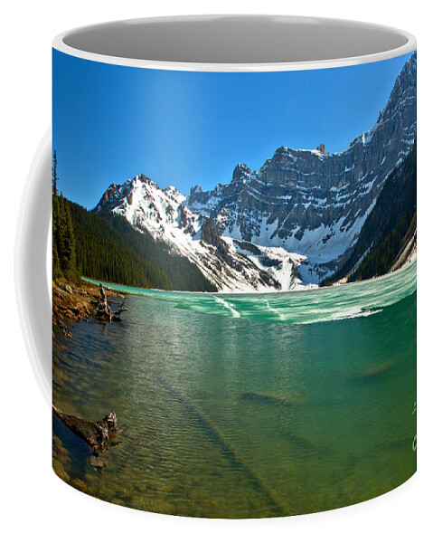 Chephren Lake Coffee Mug featuring the photograph Chephren Lake Shoreline by Adam Jewell