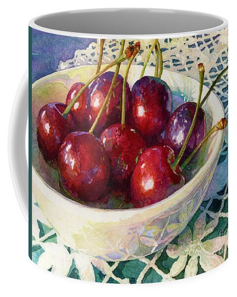 Cherry Coffee Mug featuring the painting Cherries Jubilee by Hailey E Herrera